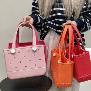 EVA Waterproof Mini Beach Tote Kids Jelly Rubber Bag Summer Picnic Basket Women’